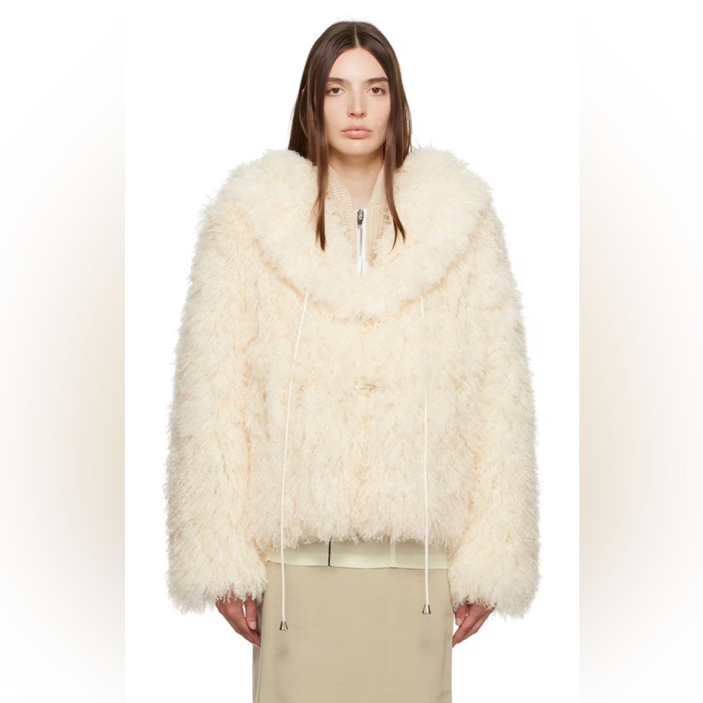 KIJUN Off-White Fluffy Faux-Fur Jacket